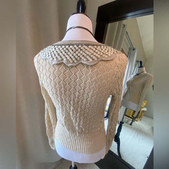 Sparkle with Sophistication: Anthropologie Yellow Bird Wool Collar Sweater ✨🌼 - Picture 7 of 9